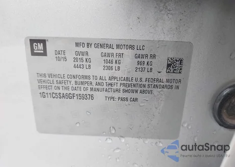 2016 Chevrolet Malibu Limited Lt from USA, damaged, VIN 1G11C5SA6GF159376